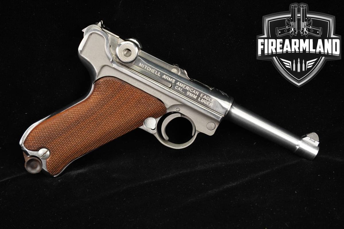 1992 Mitchell Arms P-08 American Eagle 9mm 4" Stainless Luger P08