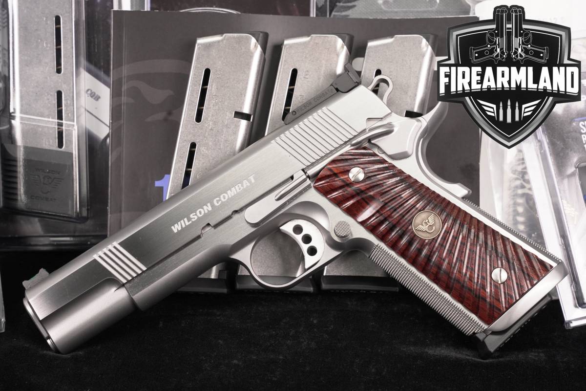 Wilson Combat CQB Elite 45 ACP WC 1911 Silver +5 MAGS, ORIG CASE & HOLSTER