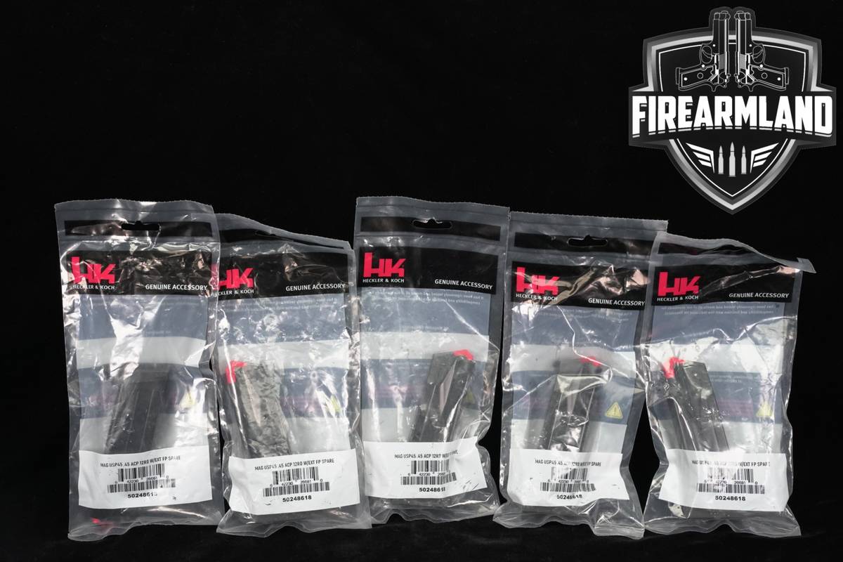 FIVE 5 Heckler & Koch H&K USP (USP45) 12-Round Magazines .45 ACP Mags