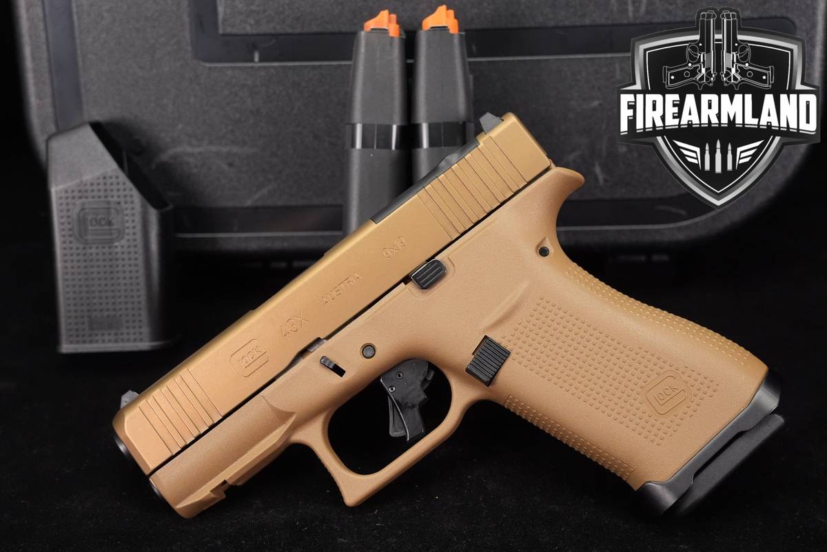 Glock 43X MOS G43X Slimline 9mm 3.41" FDE +3 MAGS & ORIG CASE