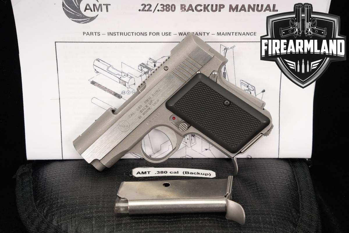 AMT Backup 380 ACP 2.5" Stainless SAO +2 MAGS & CASE