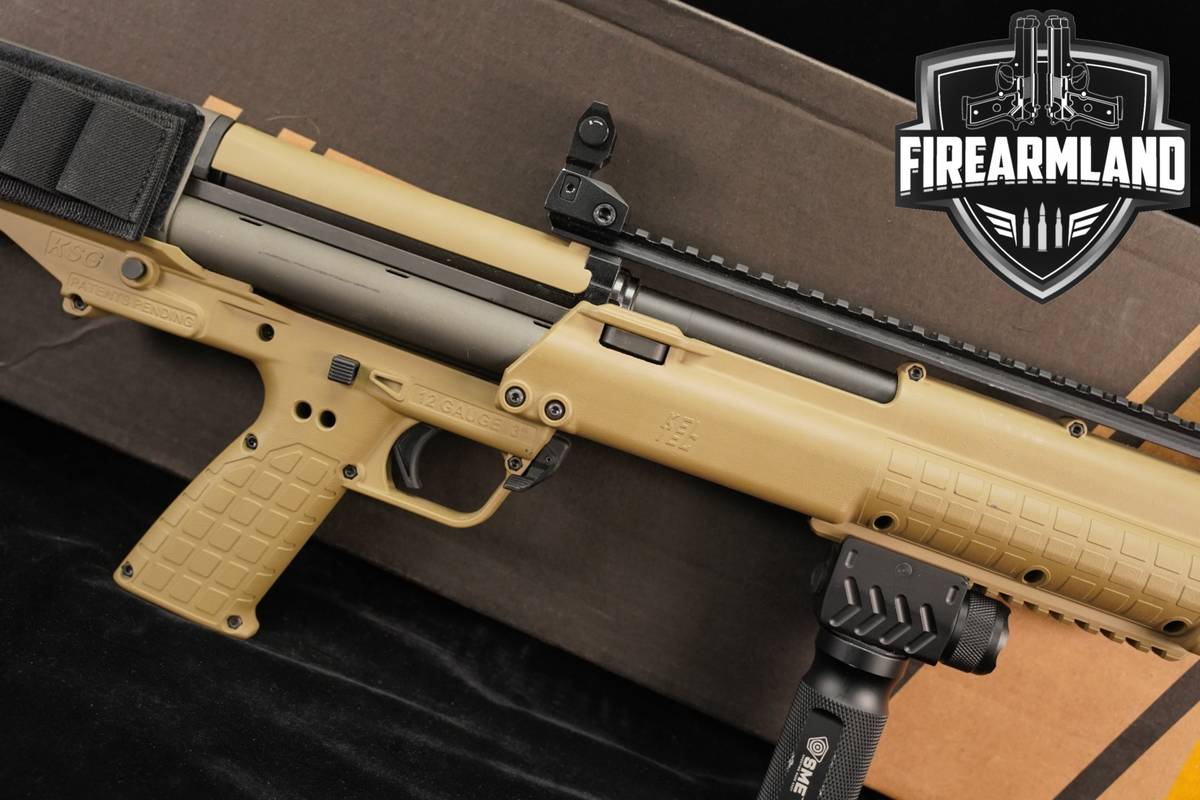 Kel-Tec KSG 12-Gauge 18.5" Gray & Tan KelTec +ORIG BOX, FLASHLIGHT FOREGRIP