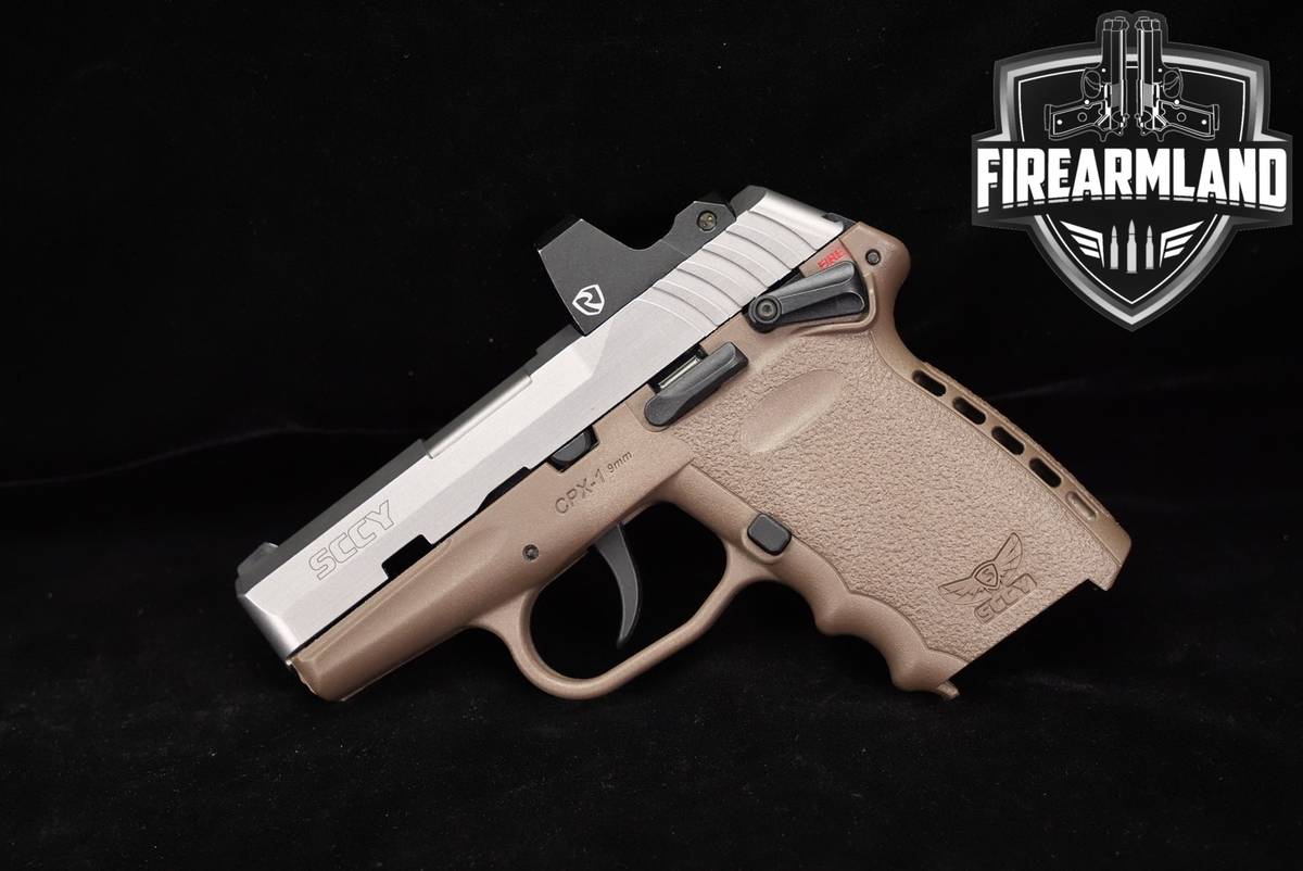 SCCY Industries CPX-1 RD 9mm 3.1 Two-Tone Stainless, FDE CPX1 +RITON OPTICS