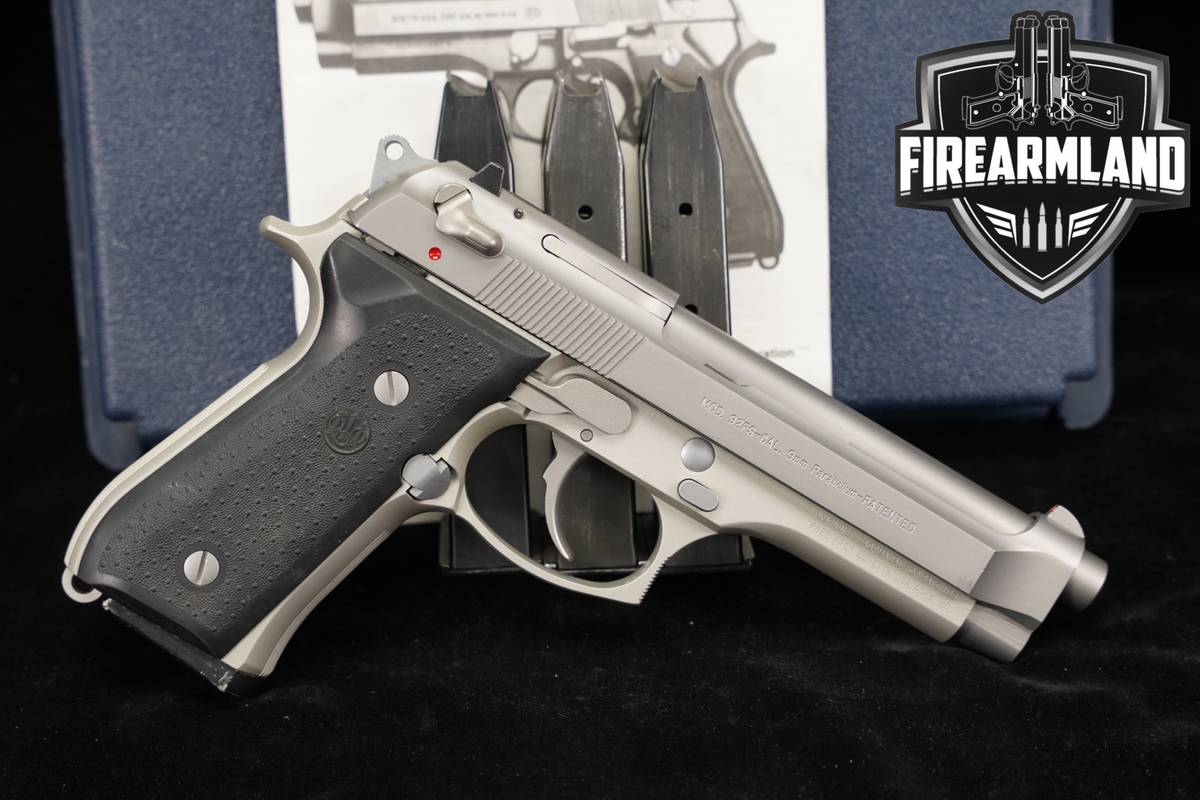 Beretta Mod. 92FS Inox 9mm 4.9 Stainless 92 FS +4 MAGS & ORIG CASE