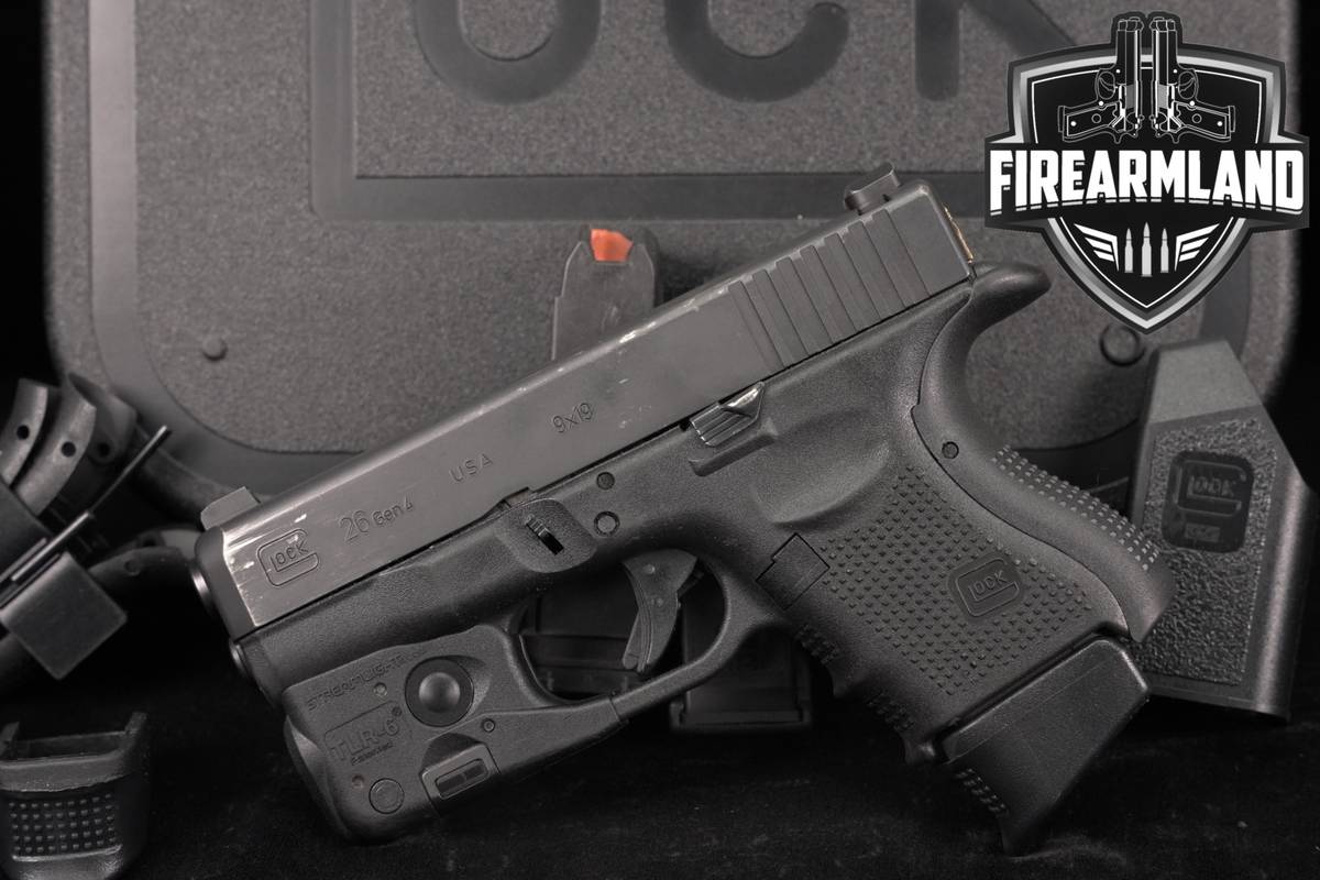 Glock 26 Gen4 G26 Gen 4 9mm 3.43 +3 MAGS, ORIG CASE, TLR-6 LIGHT