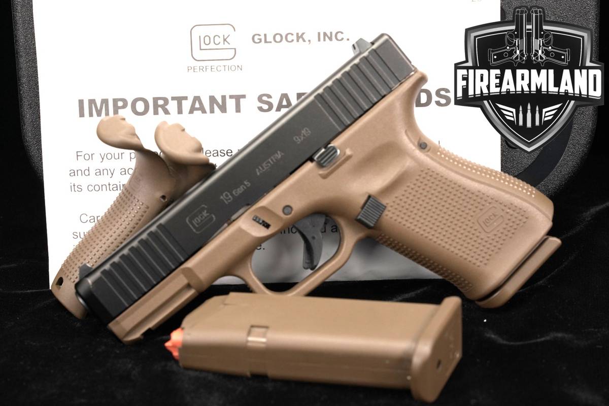 Glock 19 Gen5 G19 Gen 5 9mm 4.02" Two-Tone FDE +2 MAGS & ORIG CASE
