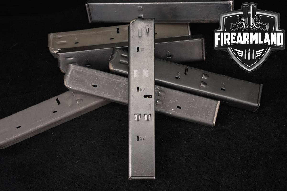 Multiple Manufacturers SEVEN (7) UZI Pattern 32-Round Magazines 9mm Luger