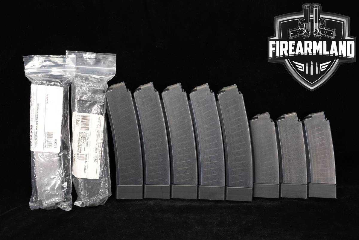 TEN (10) CZ Scorpion Evo Magazines Gen 1 30-Round & 20 9mm Luger Mags