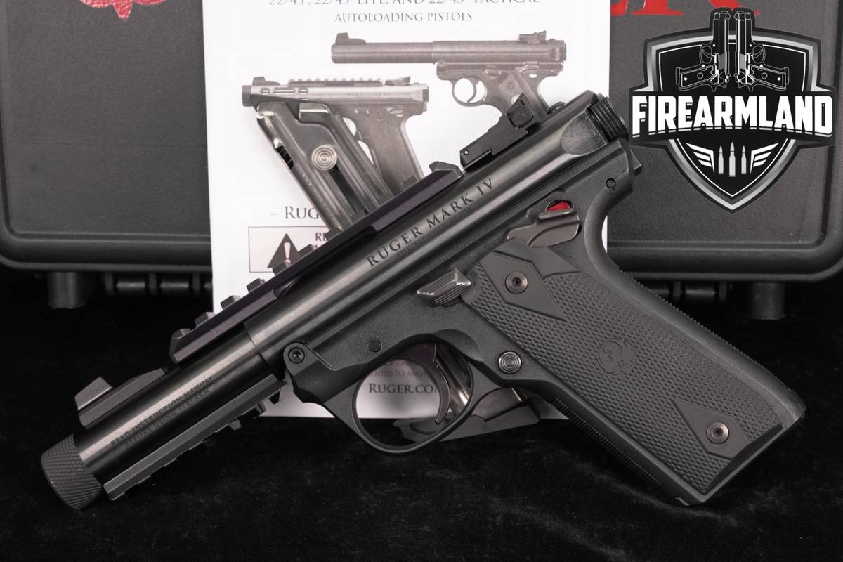 Ruger Mark IV 22/45 Tactical 22LR 4.40" 2245 MK 4 THREADED +2 MAGS, OG CASE