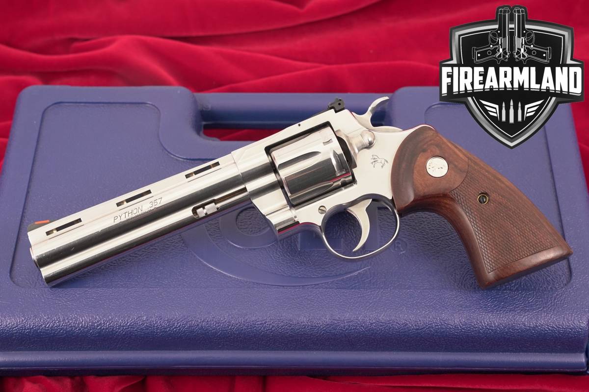 DESIRED Colt Python 357 Magnum 6" Polished Stainless Snake-Gun +ORIG CASE