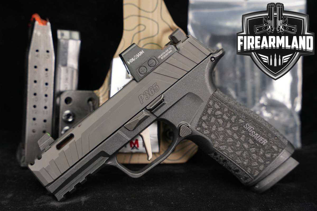 Sig Sauer P365 XMACRO Comp, Custom Works 9mm P 365 +2 MAGS, HOLOSUN OPTICS